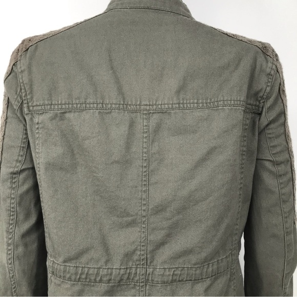 Eyelet Lace Accent Comfy Utility Jacket - Picture 15 of 16